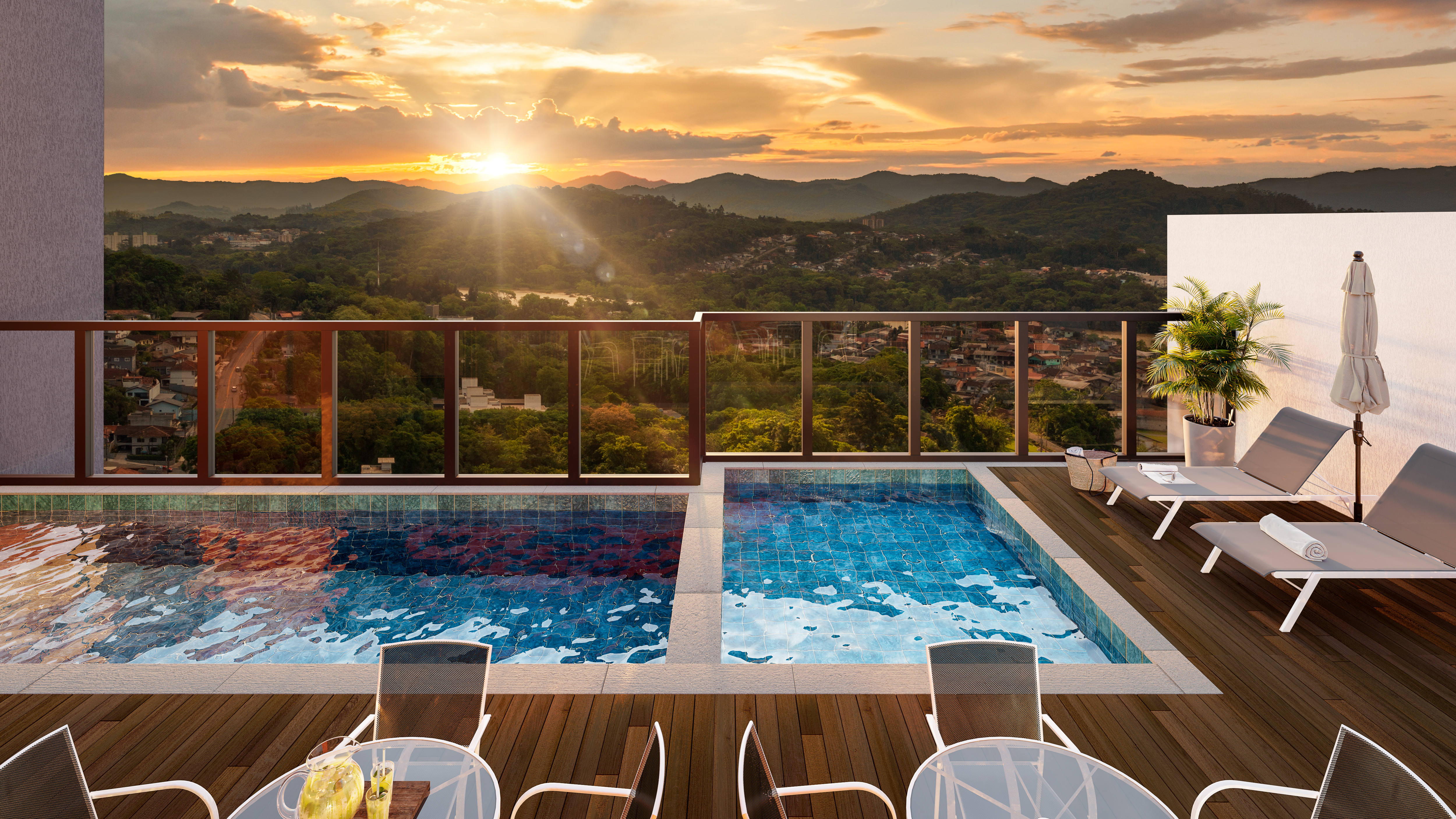 Vista do rooftop do Scire Solare